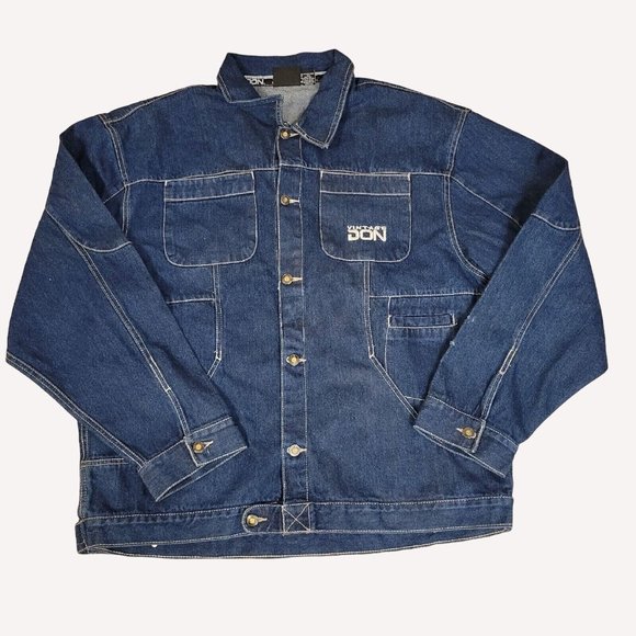 VINTAGE DON Men's Blue Button UP Long Sleeve Denim Jacket Size 2X Large - Picture 1 of 5